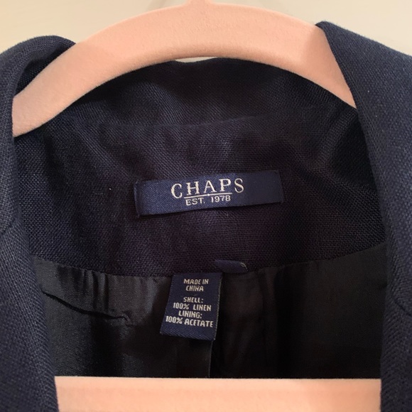 Chaps Ralph Lauren Navy Linen Blazer Size 10 - Picture 9 of 14